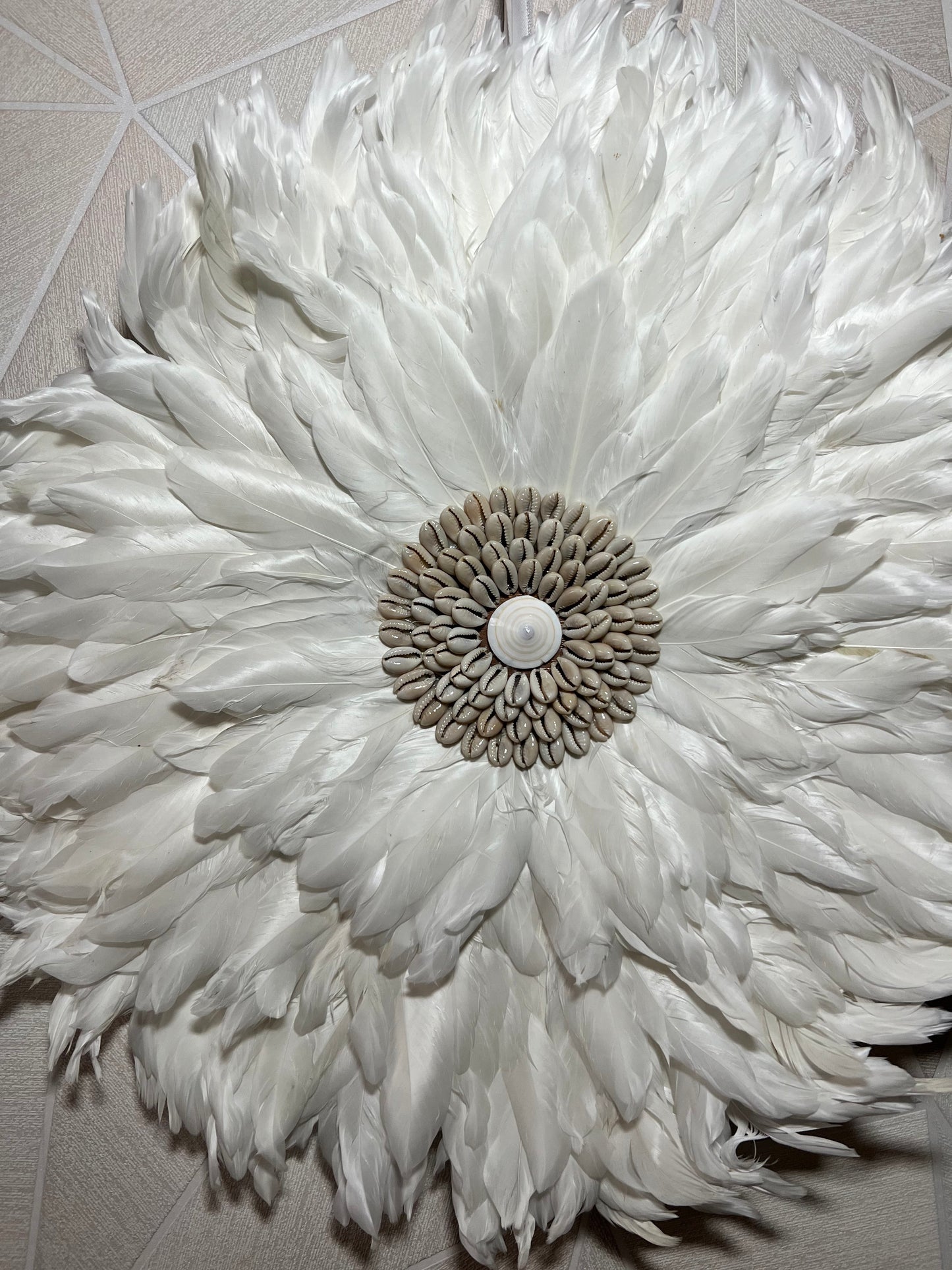 Feather flower wall decor