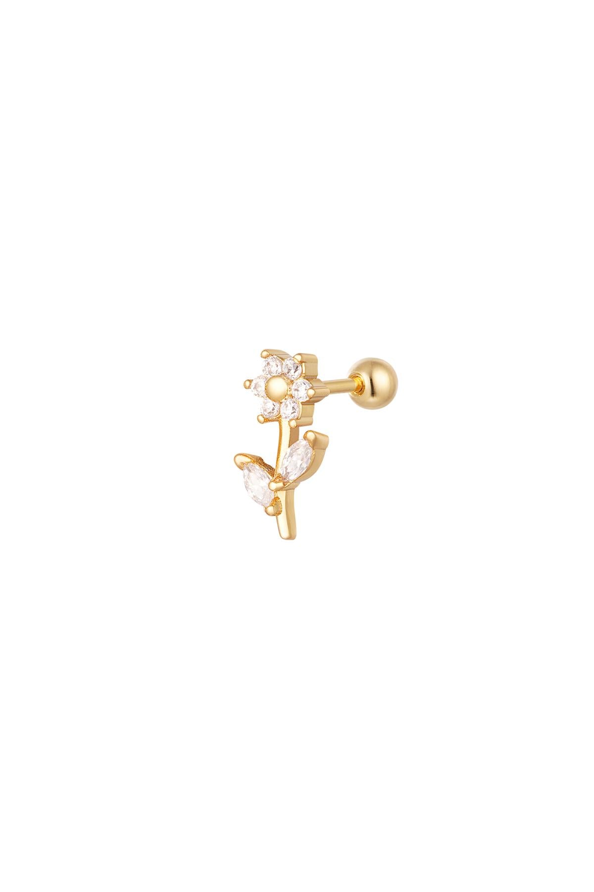 Helix Piercing  Bloem - Goud /Wit