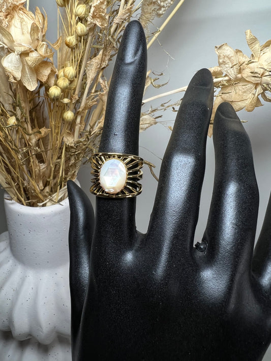 Mandela Ring Met Steen - Goud One Size